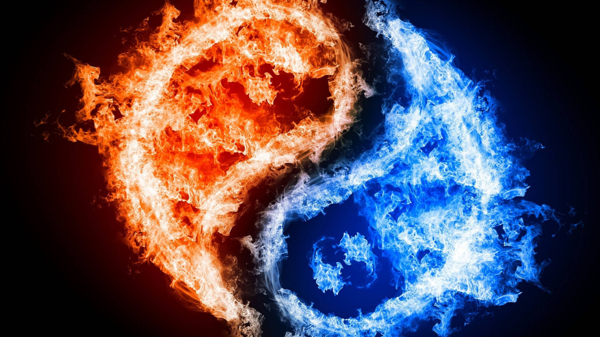 Blue Flames Yin And Yang