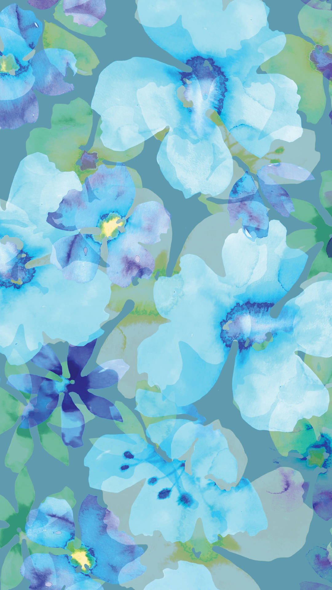 Blue Floral Iphone Background