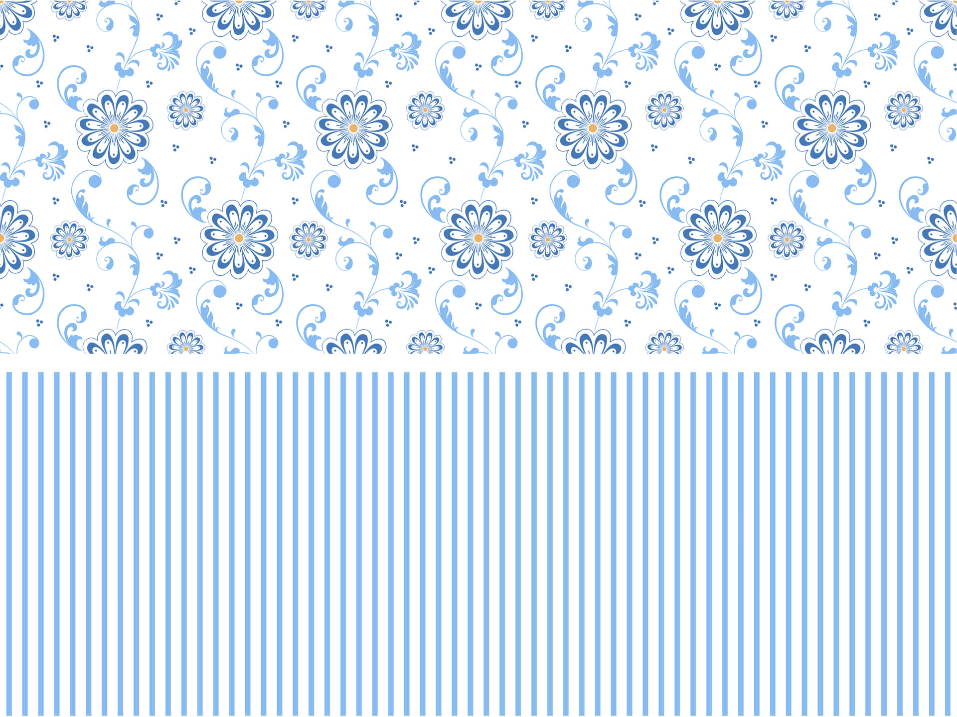 Blue Floral Striped Pattern Background