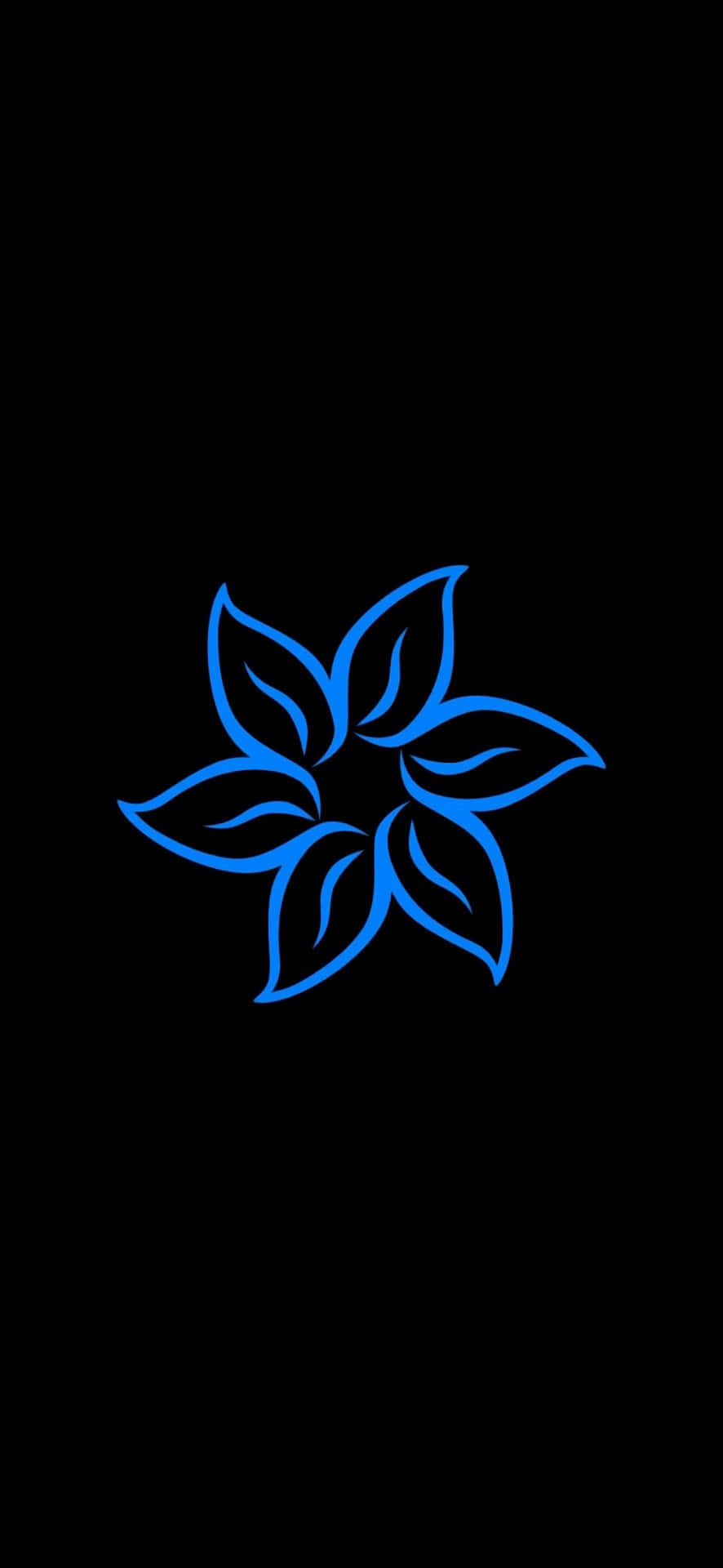 Blue Flower Line Art Super Amoled Display Background