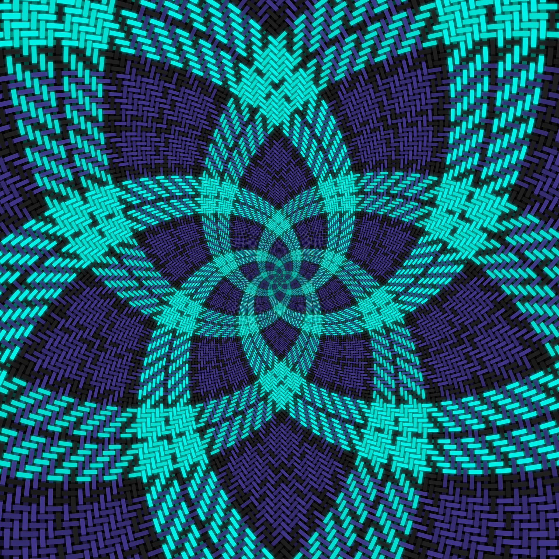 Blue Flower Weave Pattern Background