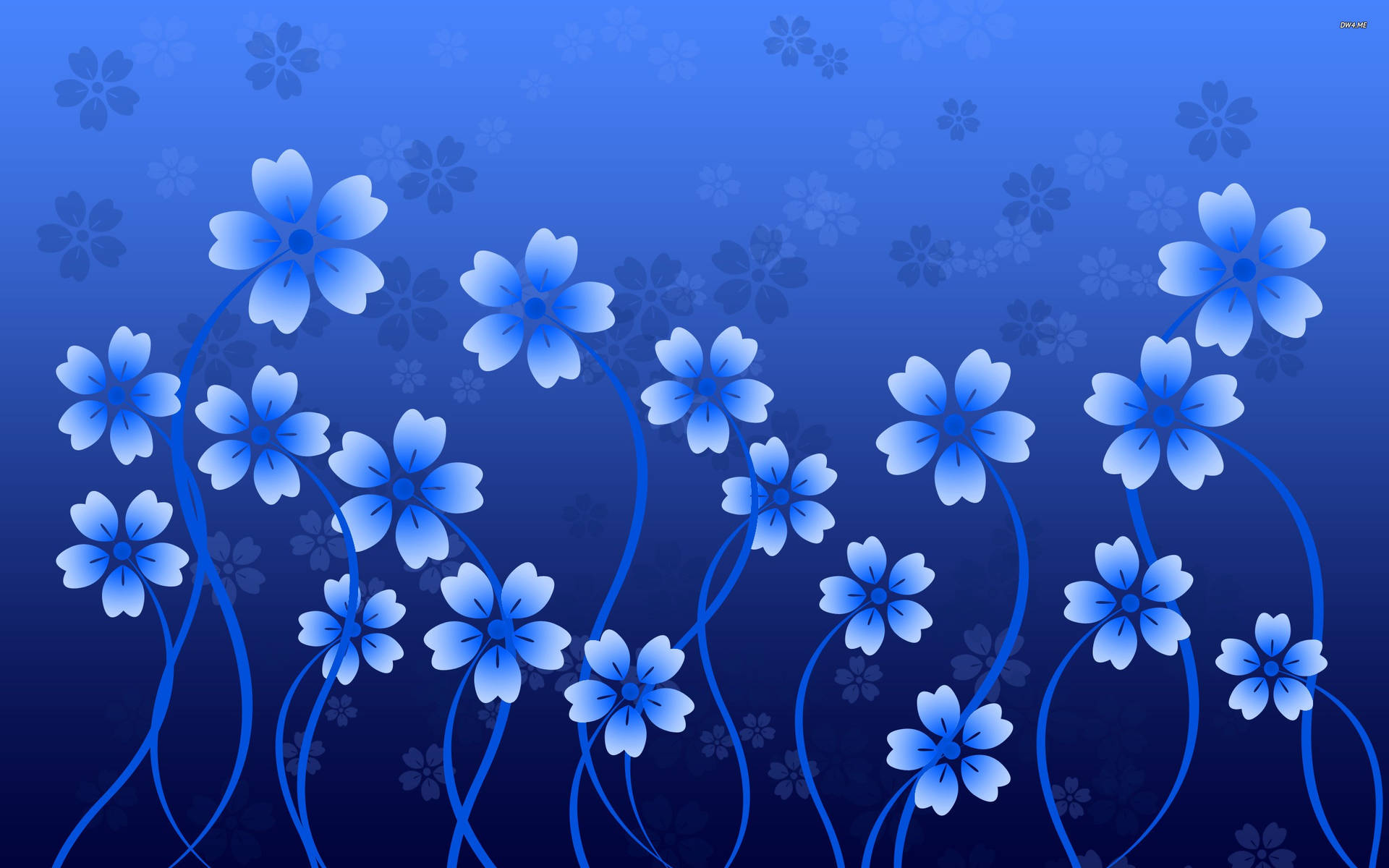 Blue Flowers Design Background