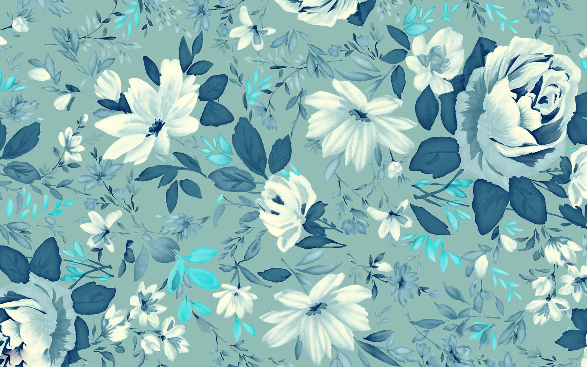 Blue Flowers Elegant Aesthetic Background