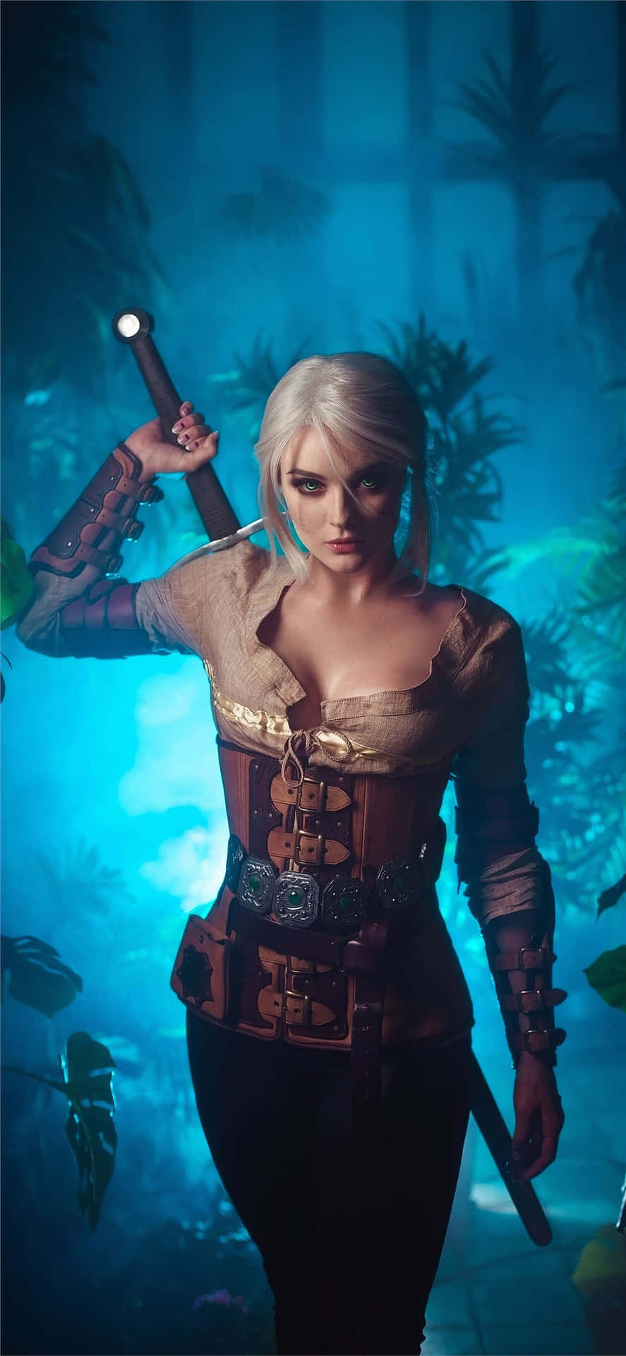 Blue Forest Ciri Witcher 3 Phone Background