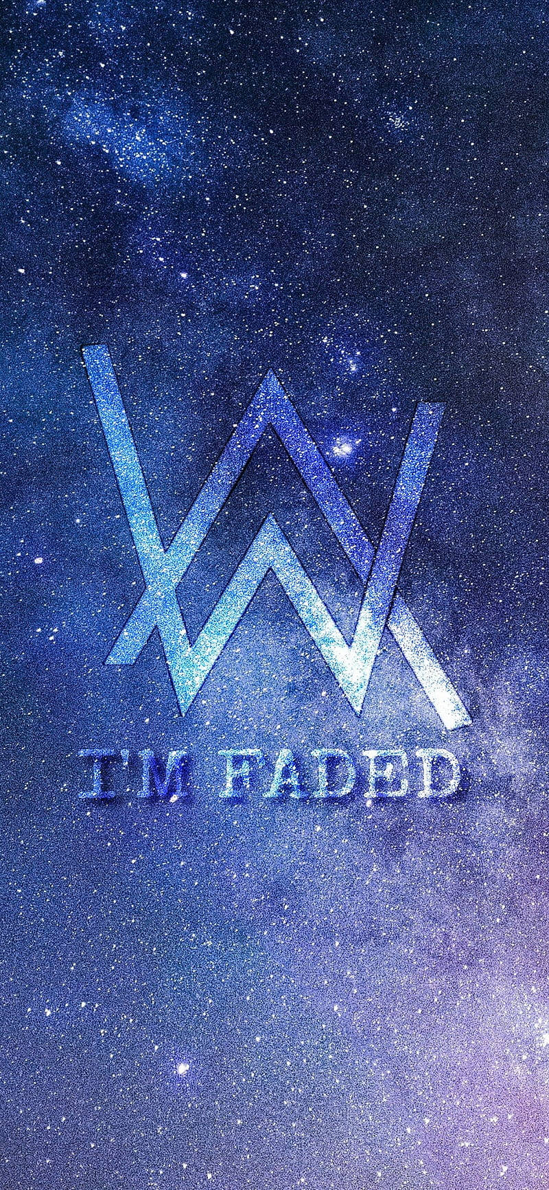 Blue Galaxy Alan Walker Logo I’m Faded Background