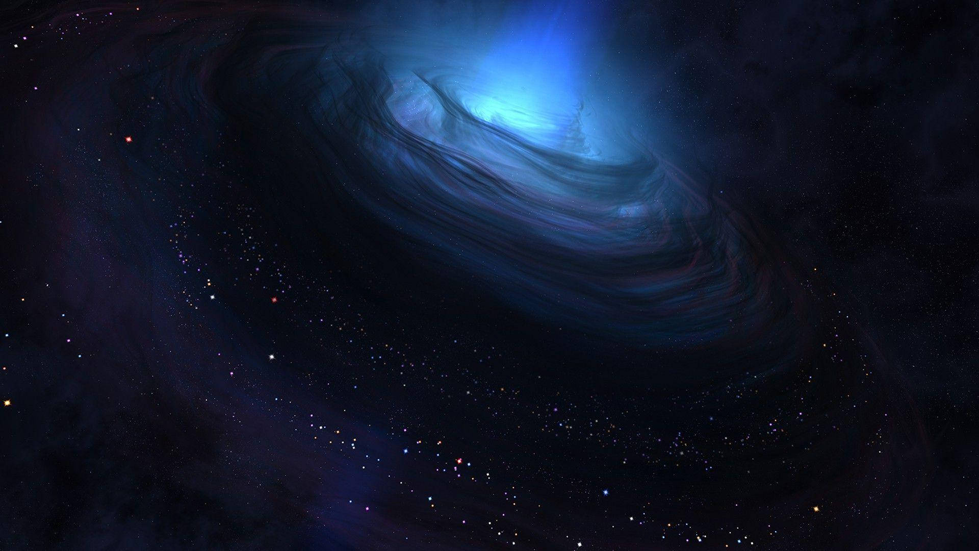 Blue Galaxy Mysterious Light Background