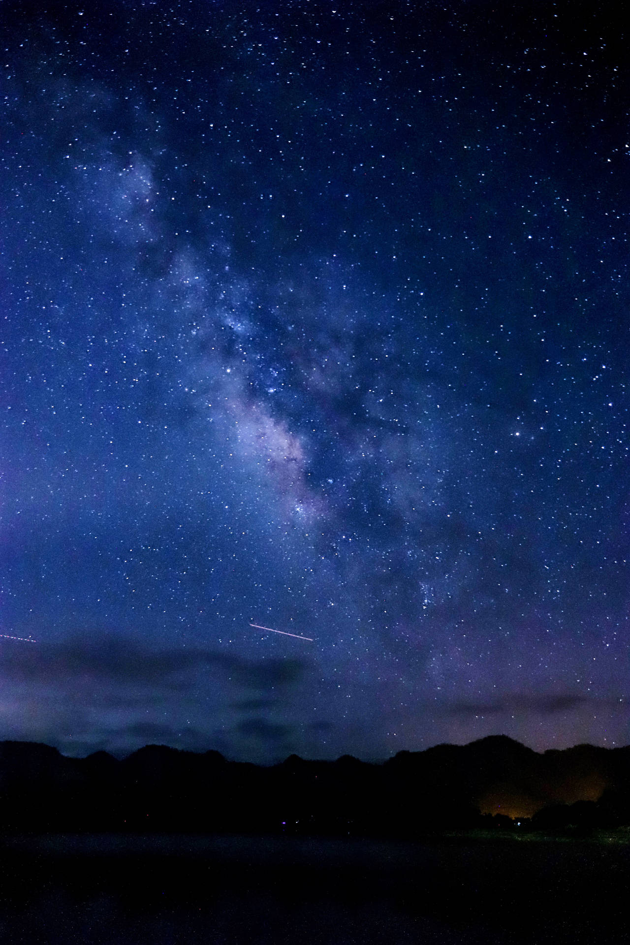 Blue Galaxy Twinkling Night Sky Background