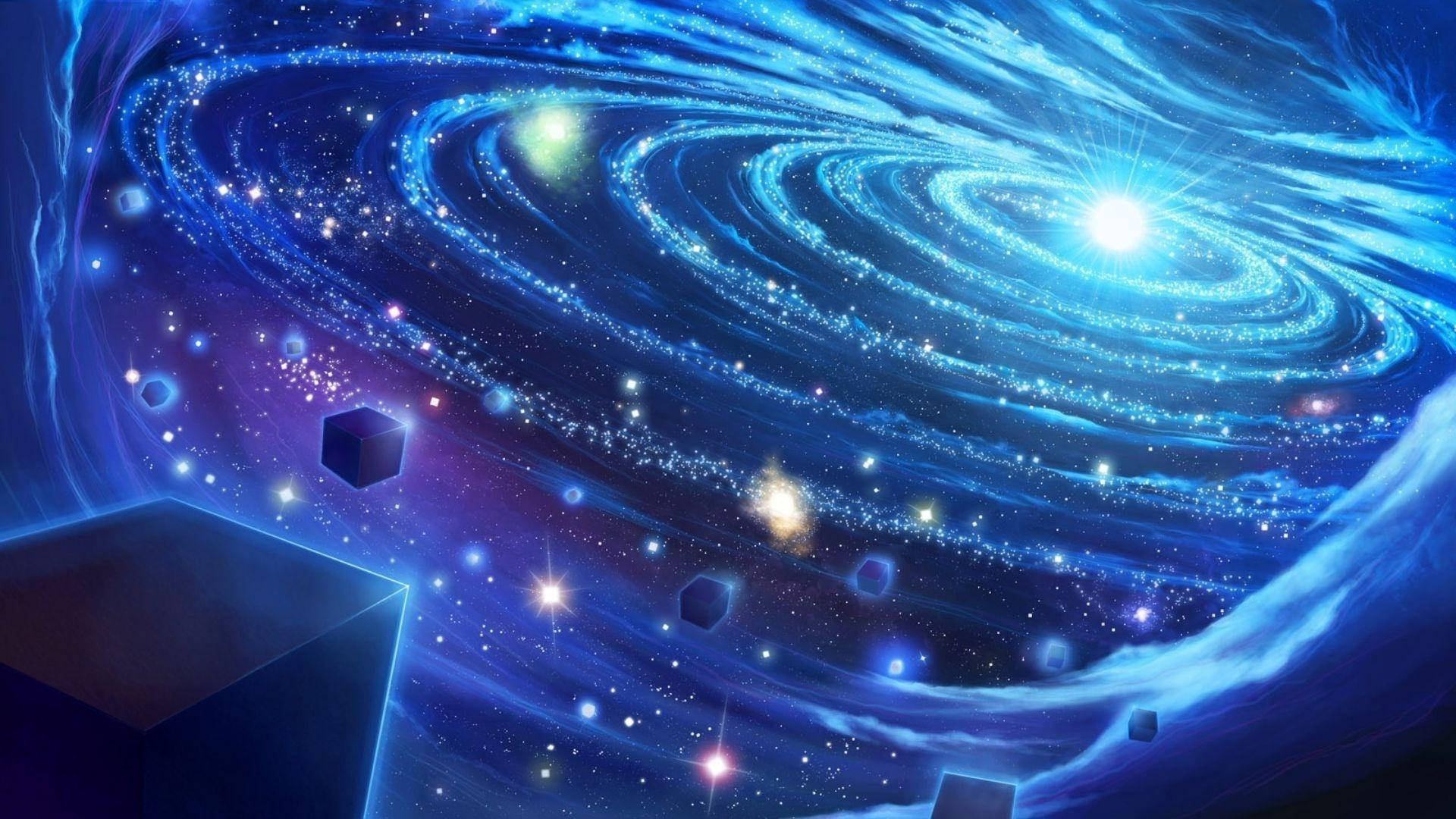 Blue Galaxy Vast Universe Background