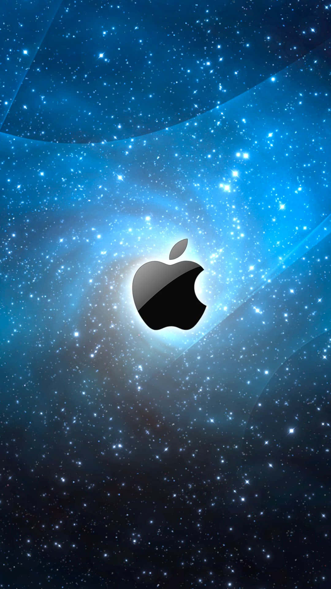Blue Galaxy With Logo Amazing Apple Hd Iphone Background