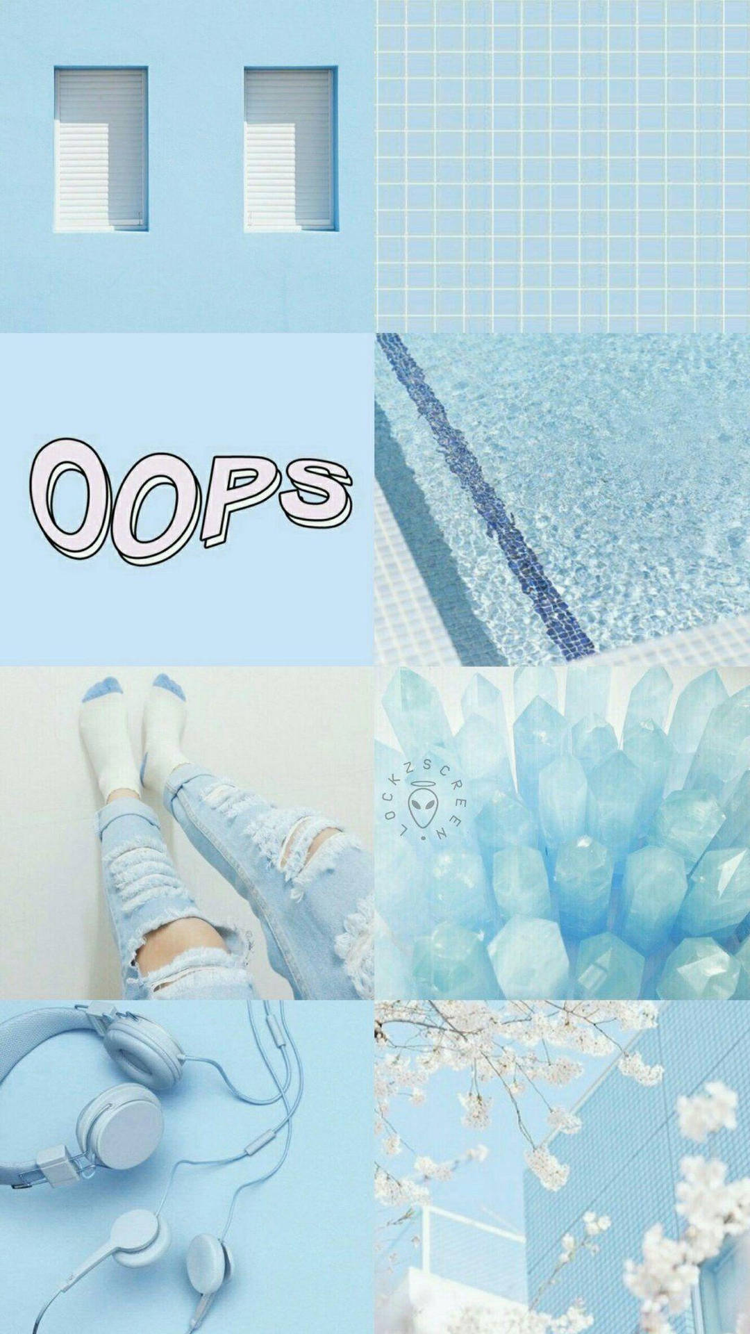 Blue Girl Aesthetic Collage Background