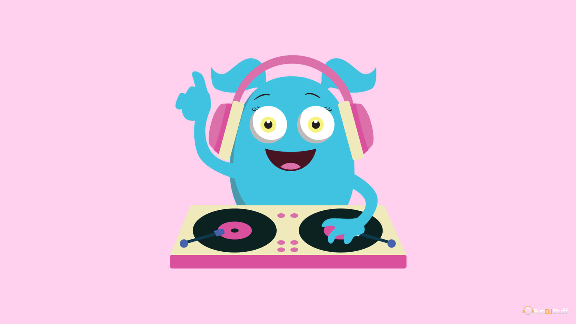 Blue Girly Cute Dj Pink Aesthetic Background