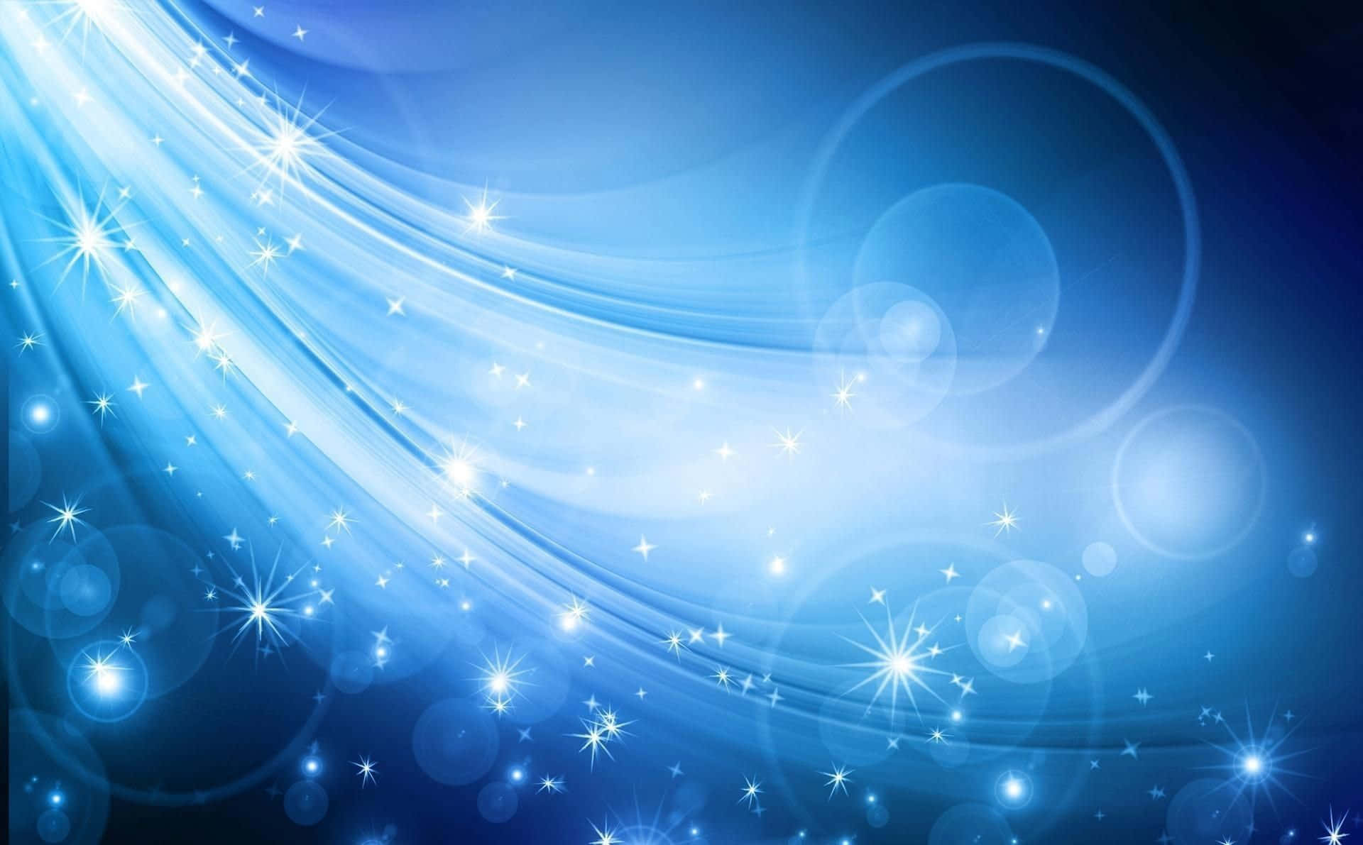 Blue Girly Dark Light Sparkling Stars Background