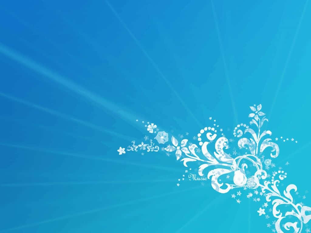 Blue Girly Flower Aesthetic Background