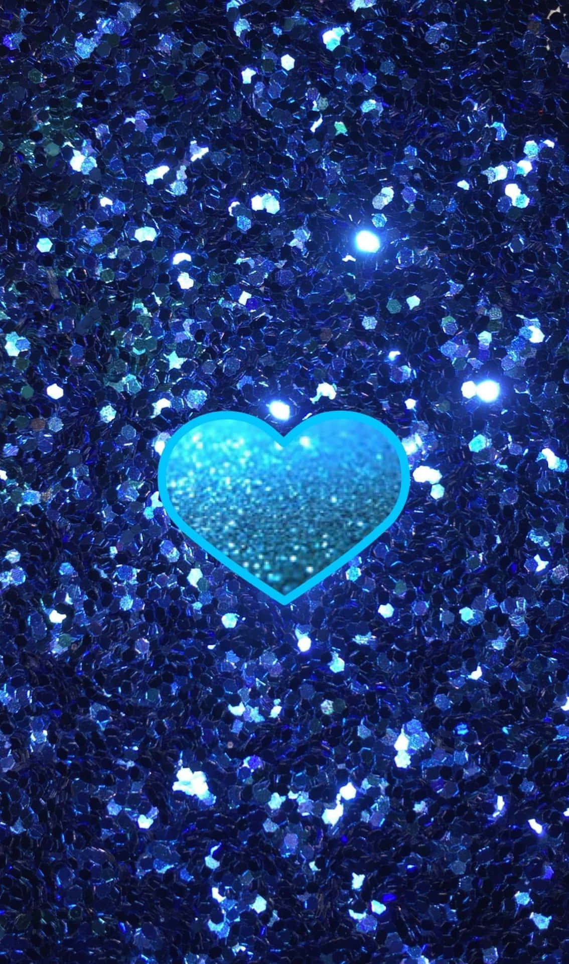 Blue Girly Heart Glitters