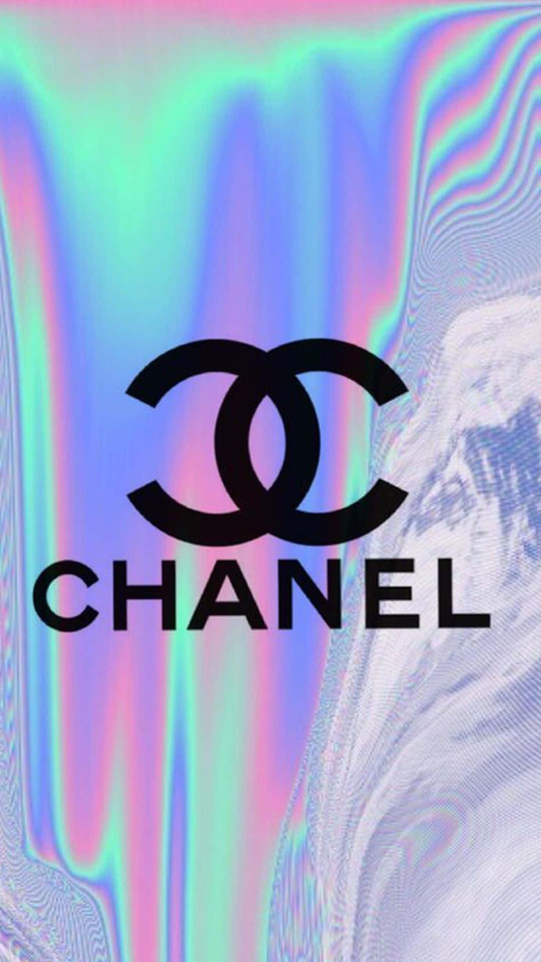 Blue Girly Holographic Background Chanel