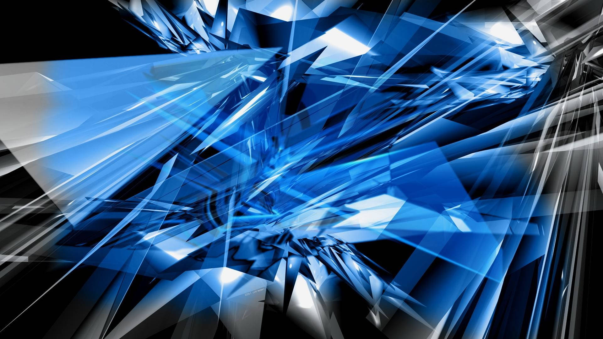 Blue Glass Shards Hd Design Background