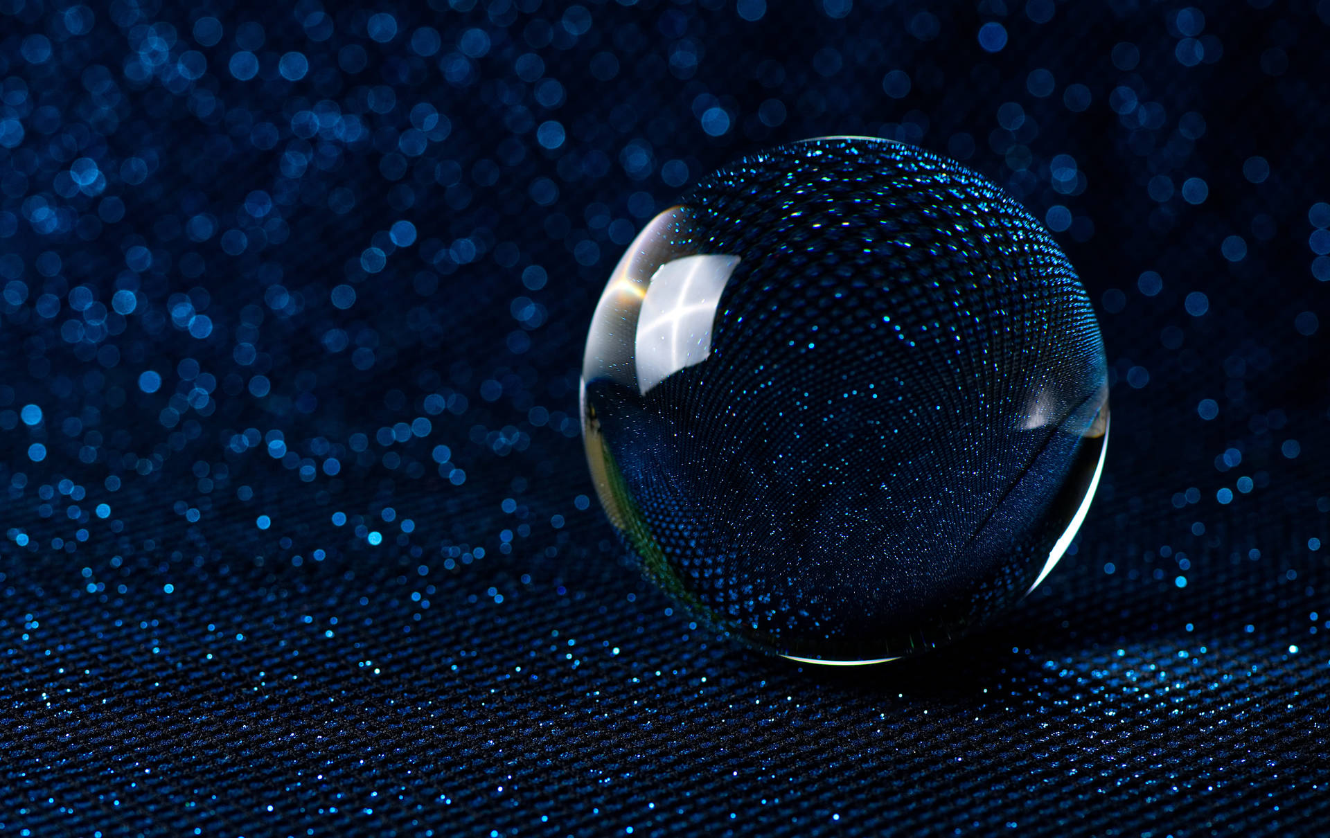 Blue Glitter Crystal Ball Background