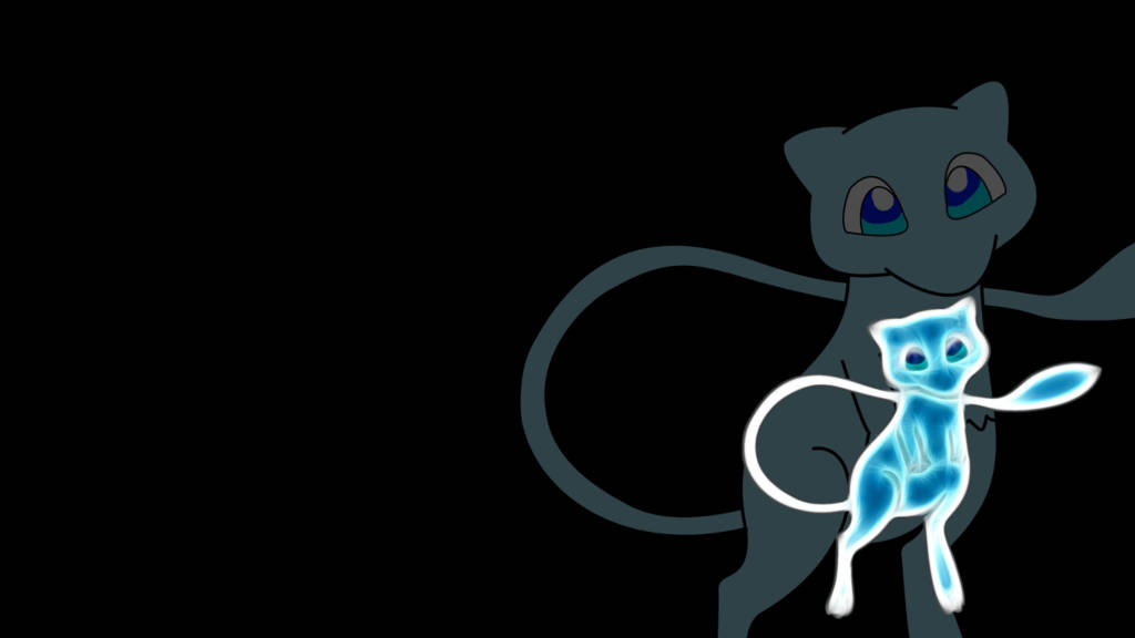 Blue Glowing Shiny Mewtwo Background