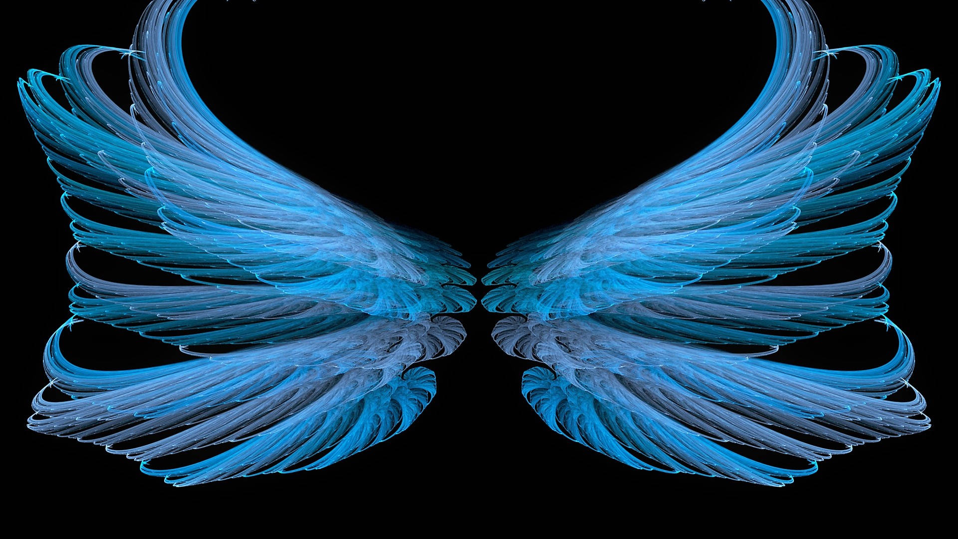 Blue Glowing Wings Background