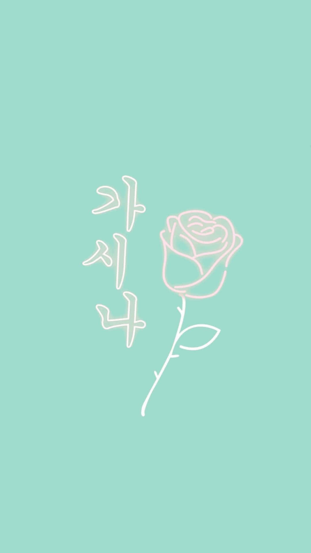 Blue Green Aesthetic Doodle Rose Background