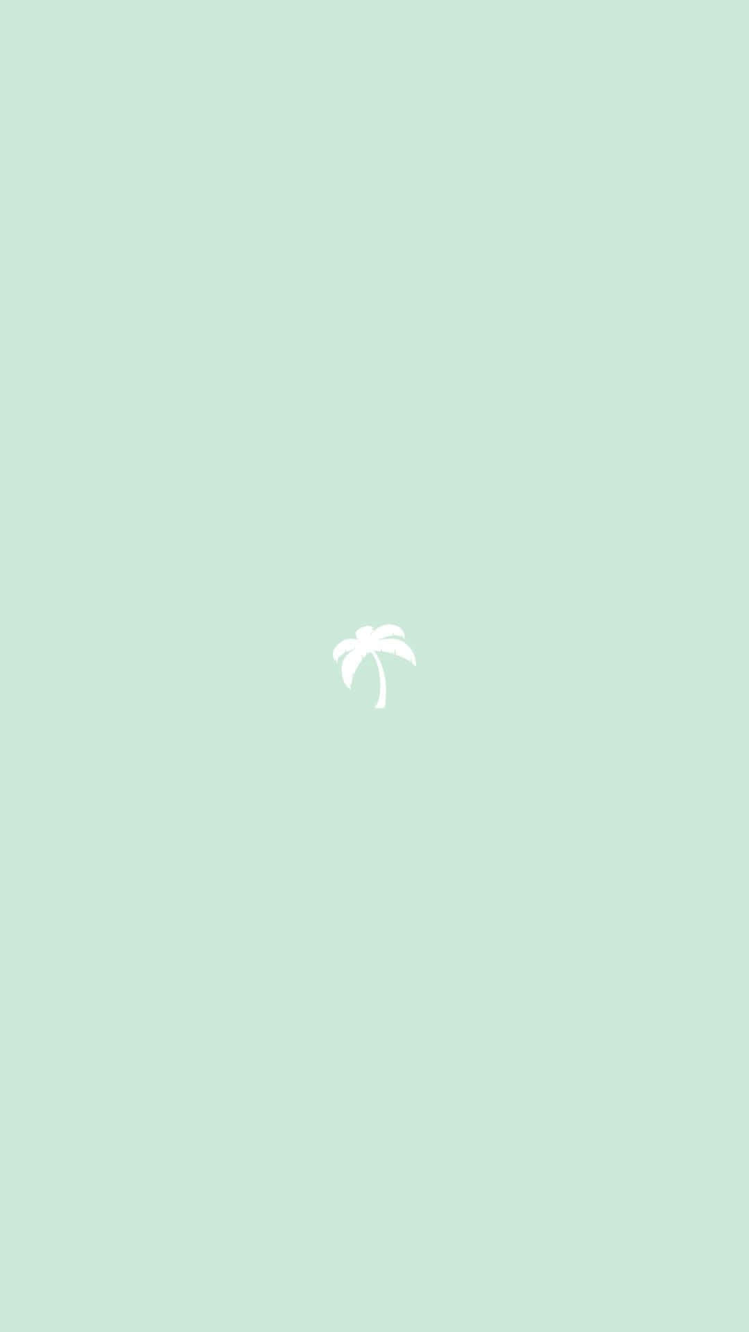 Blue Green Aesthetic Palm Tree Symbol Background