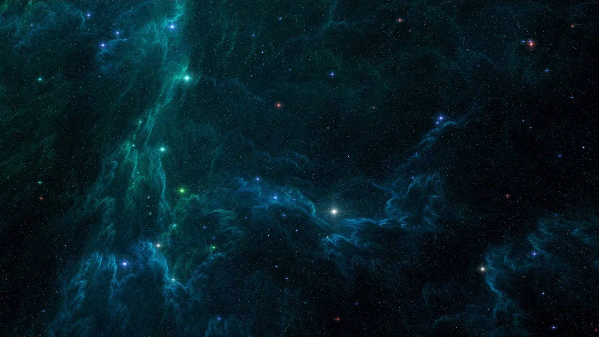 Blue Green Nebula 1920x1080 Hd Space Background