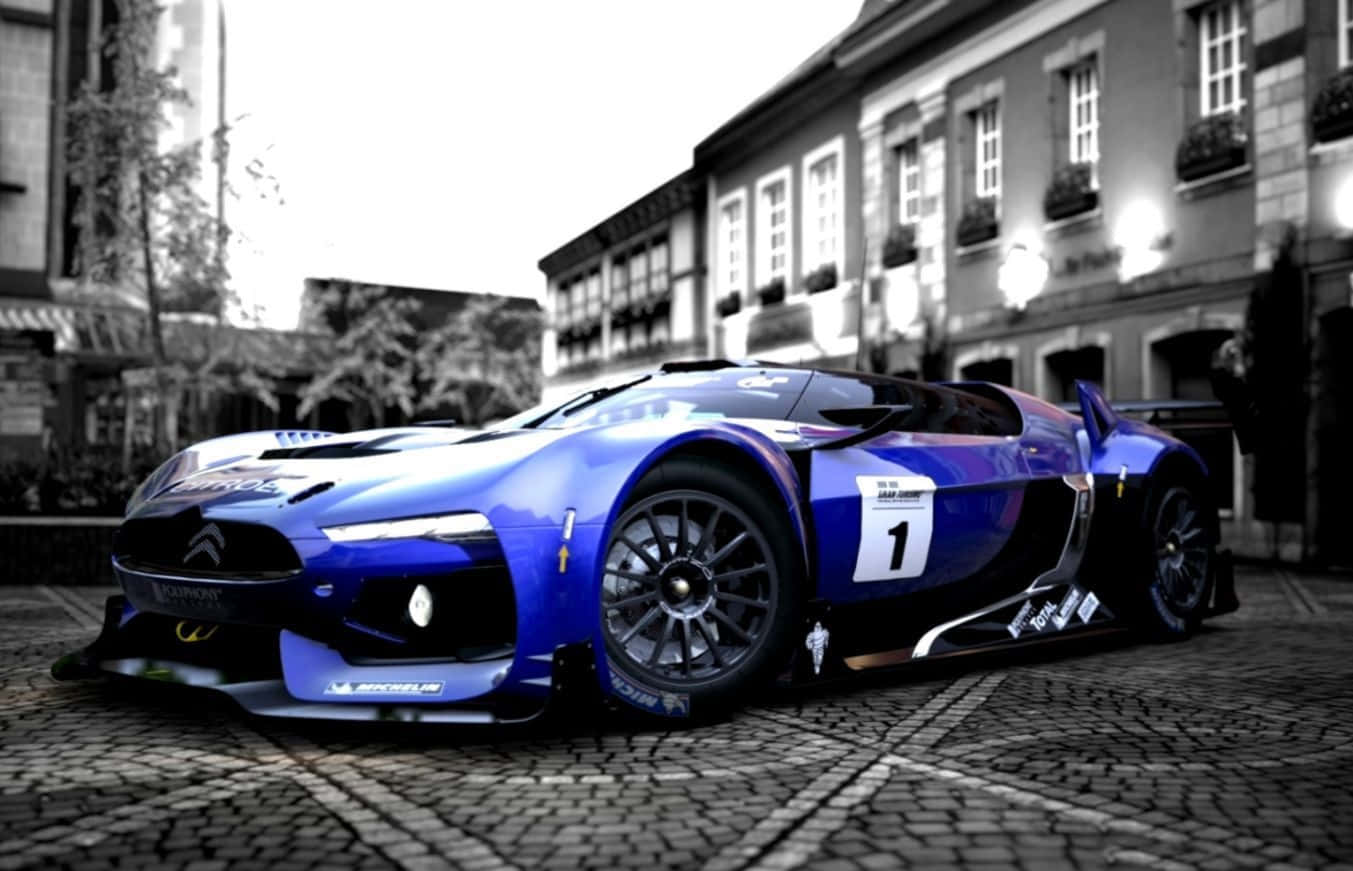 Blue Gt By Citroen Street Racing Car