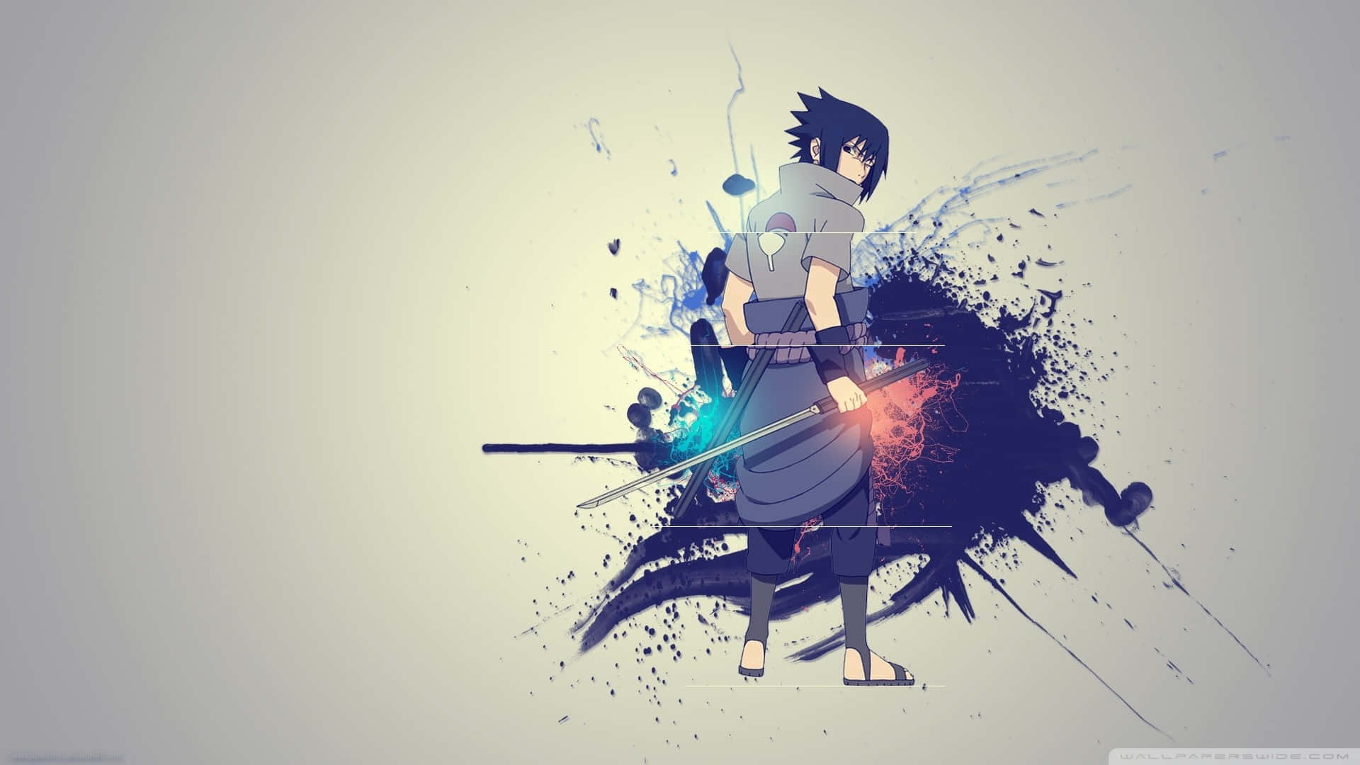 Blue-haired Sasuke Uchiha Background