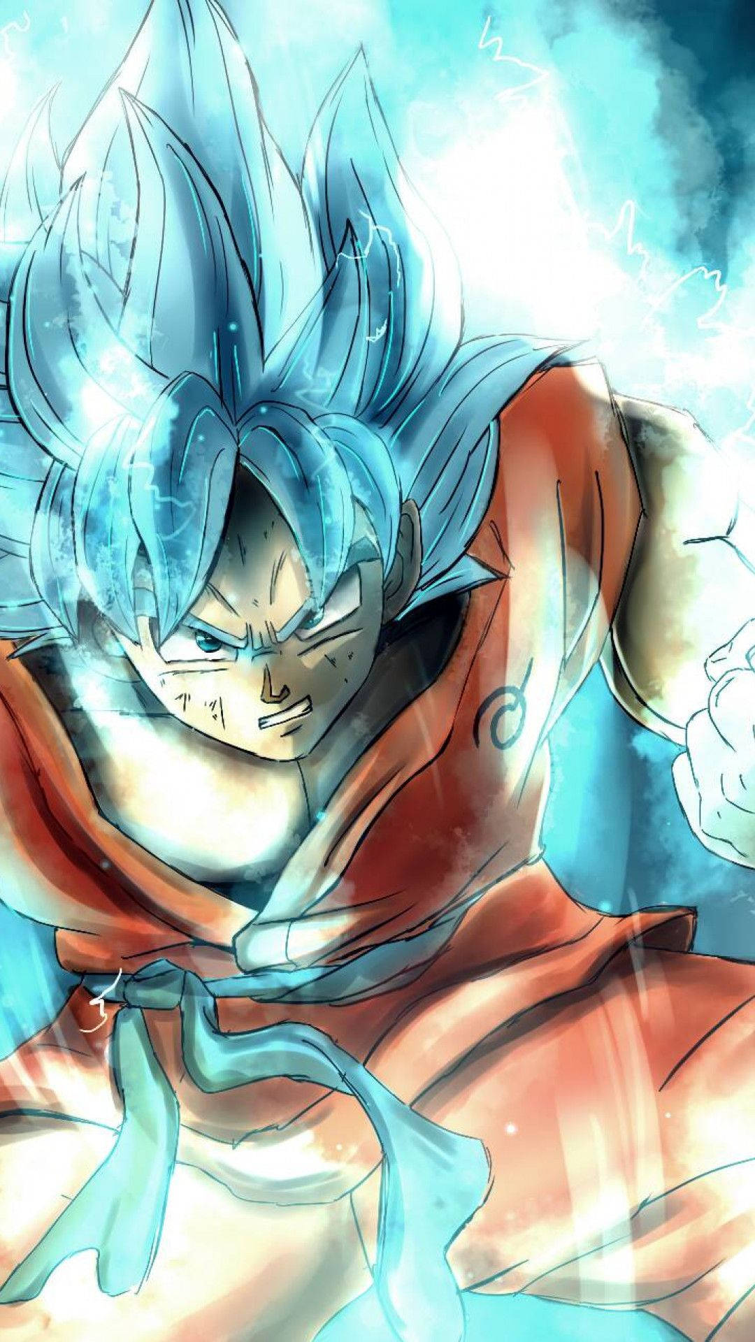 Blue Haired Super Saiyan Son Goku Iphone Background