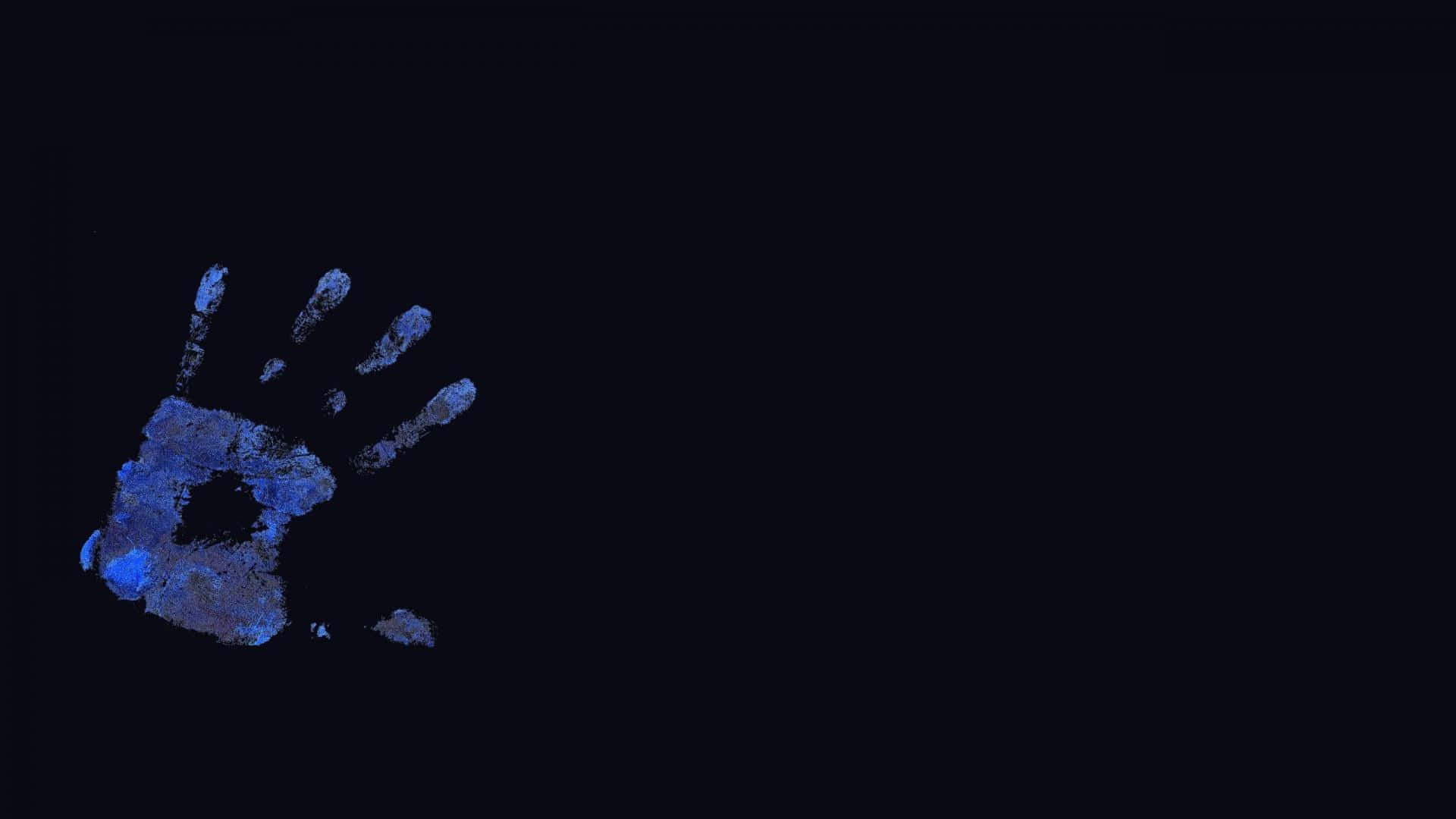 Blue Handprint Dark Background Background