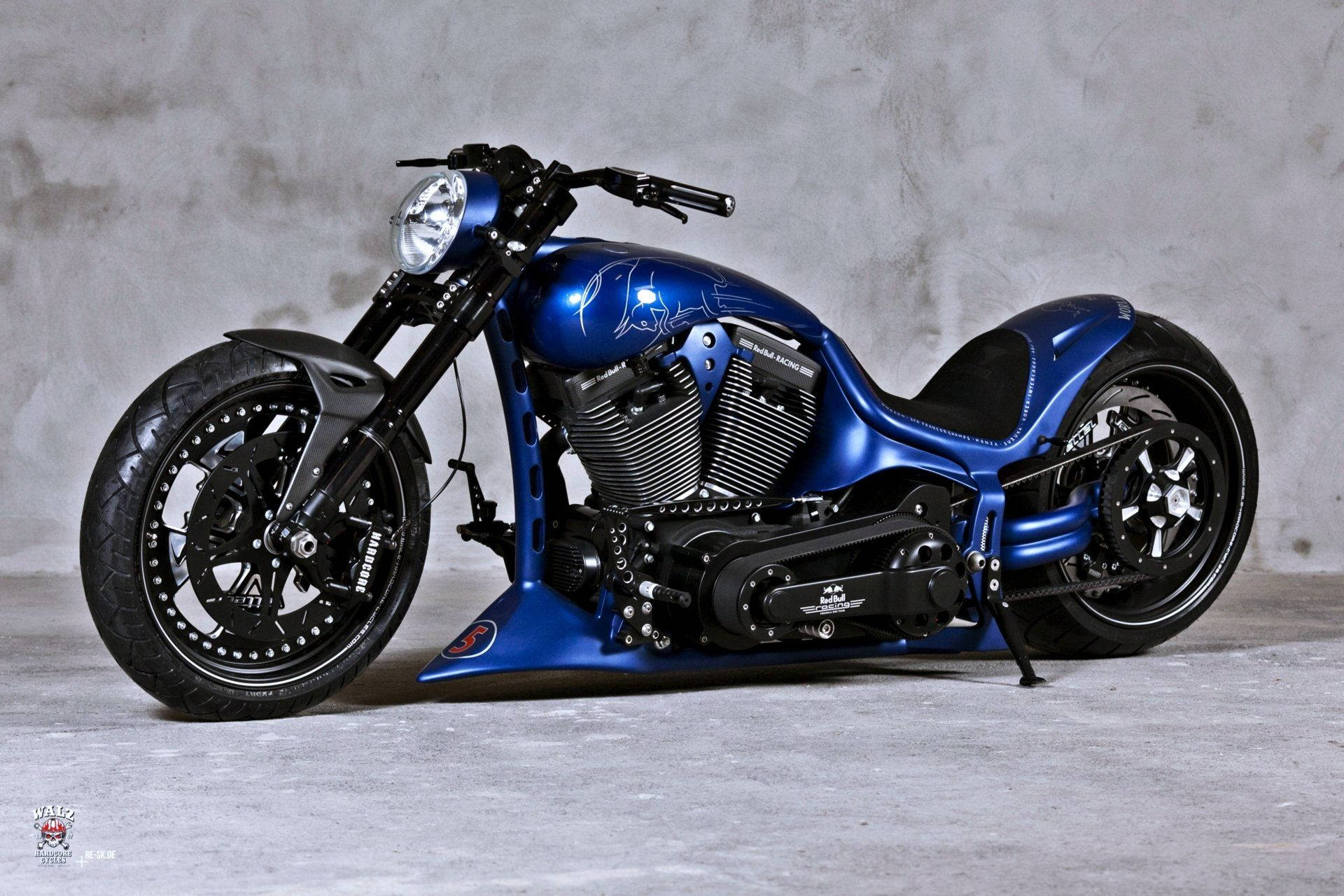 Blue Harley Davidson 4k Bike Background