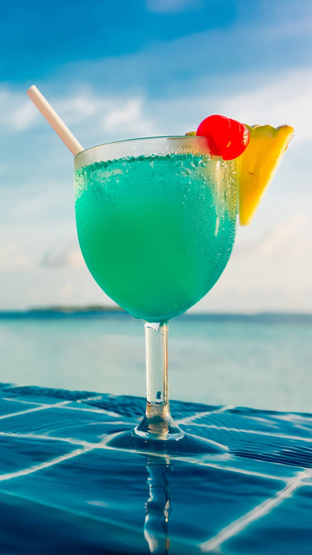 Blue Hawaiian Cocktail Tropical Drink Background