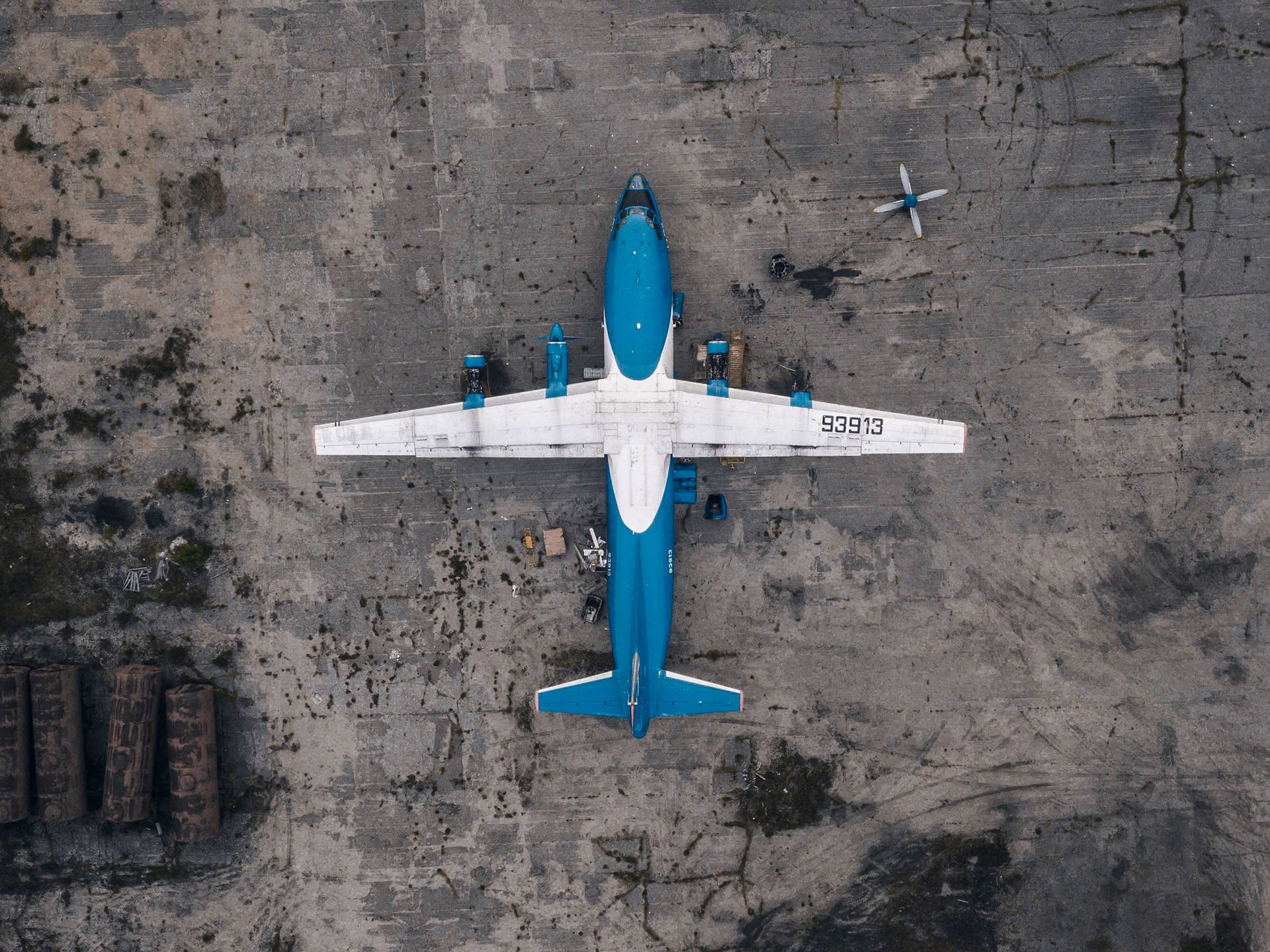 Blue Hd Plane Aerial View Background
