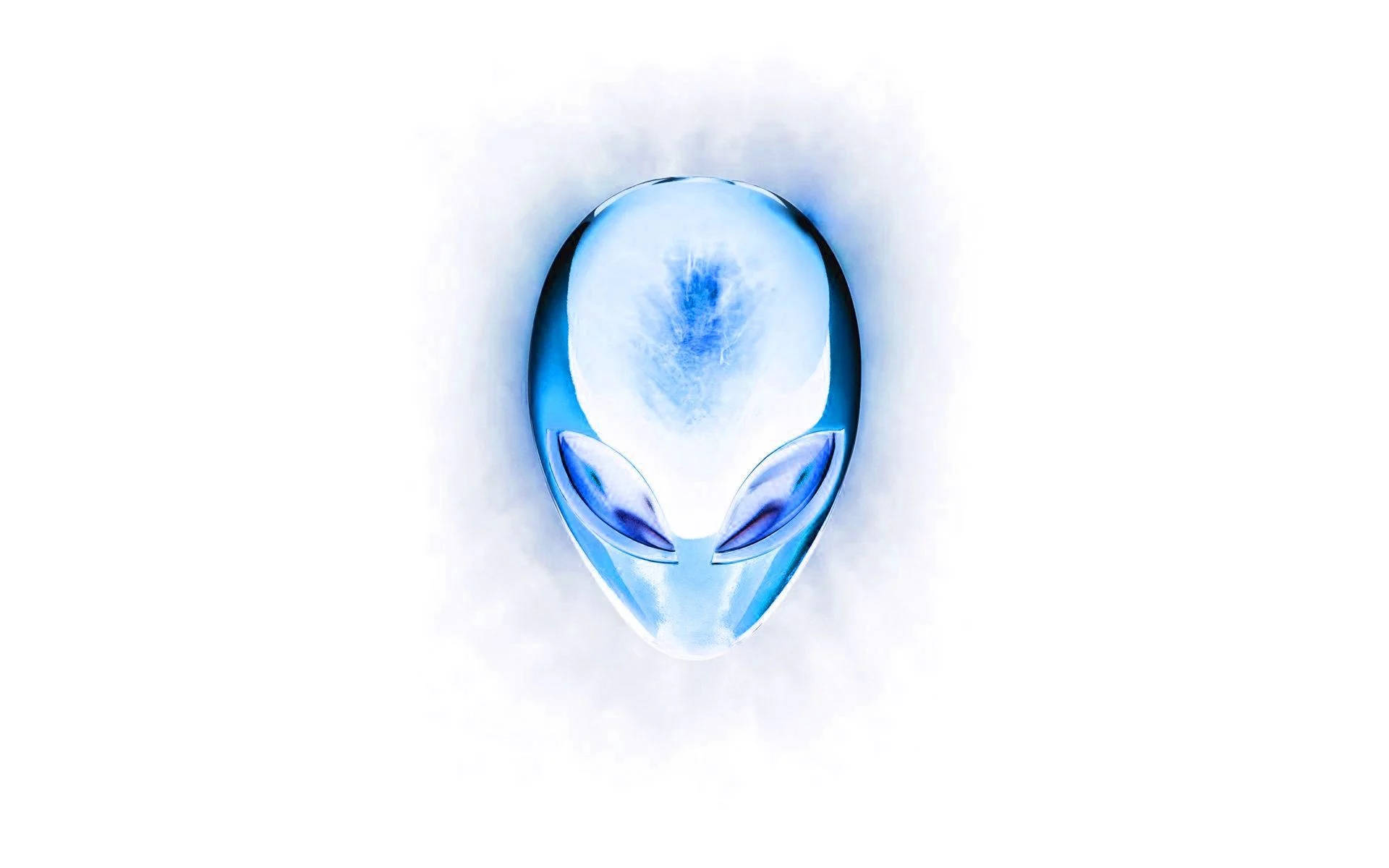 Blue Head White Alienware Background