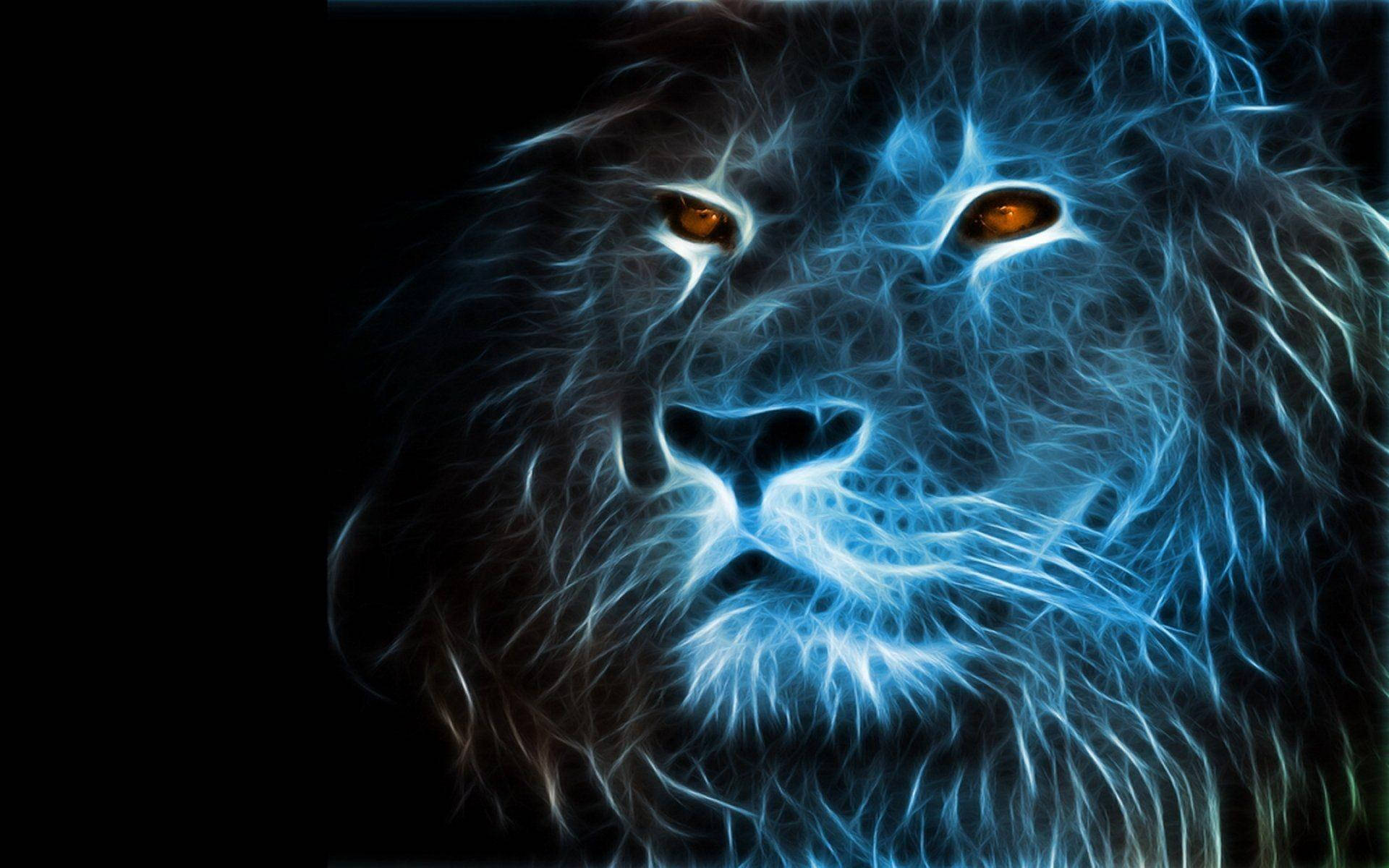 Blue Headed 3d Lion Background Background