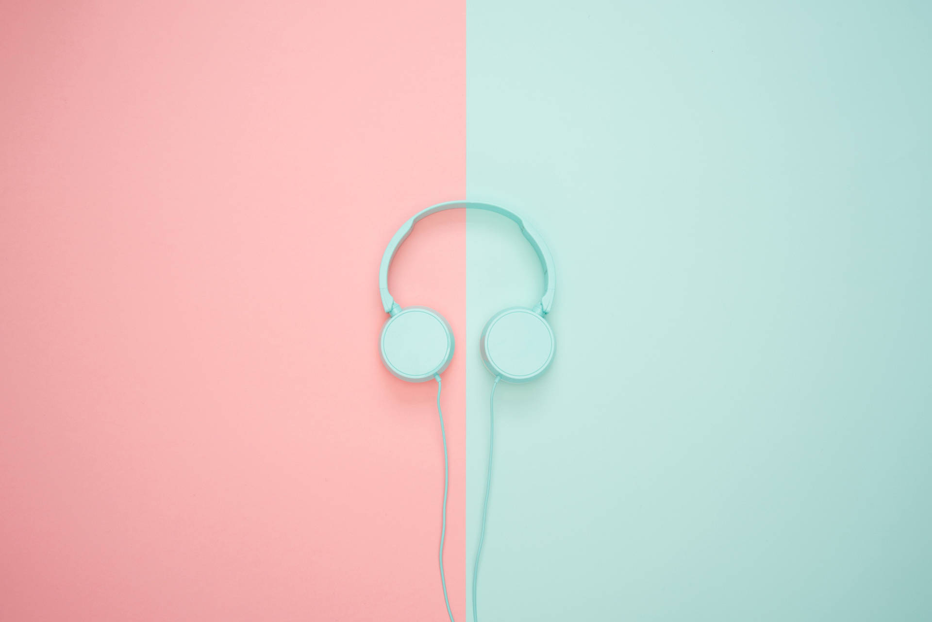 Blue Headset On Pink And Blue