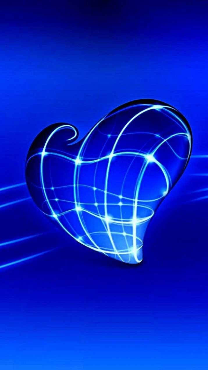 Blue Heart 3d Art Background