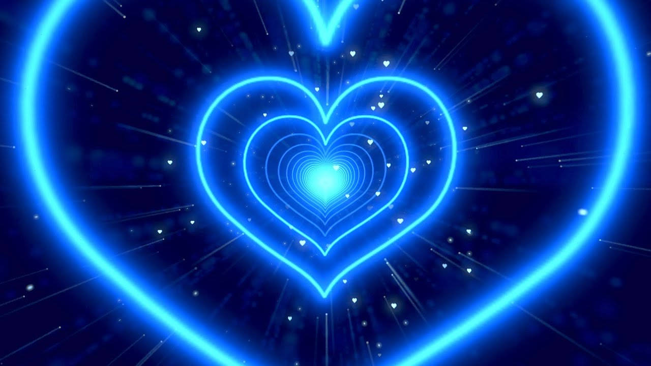 Blue Heart Galaxy Art Background