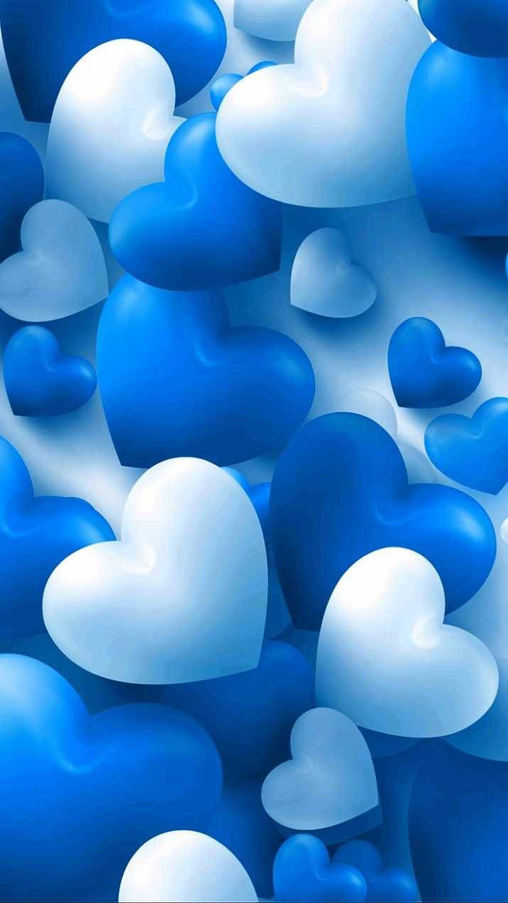 Blue Hearts 3d Background