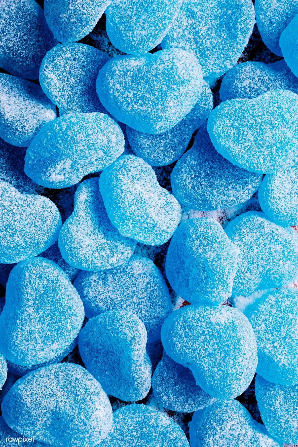 Blue Hearts Candy Aesthetic Background