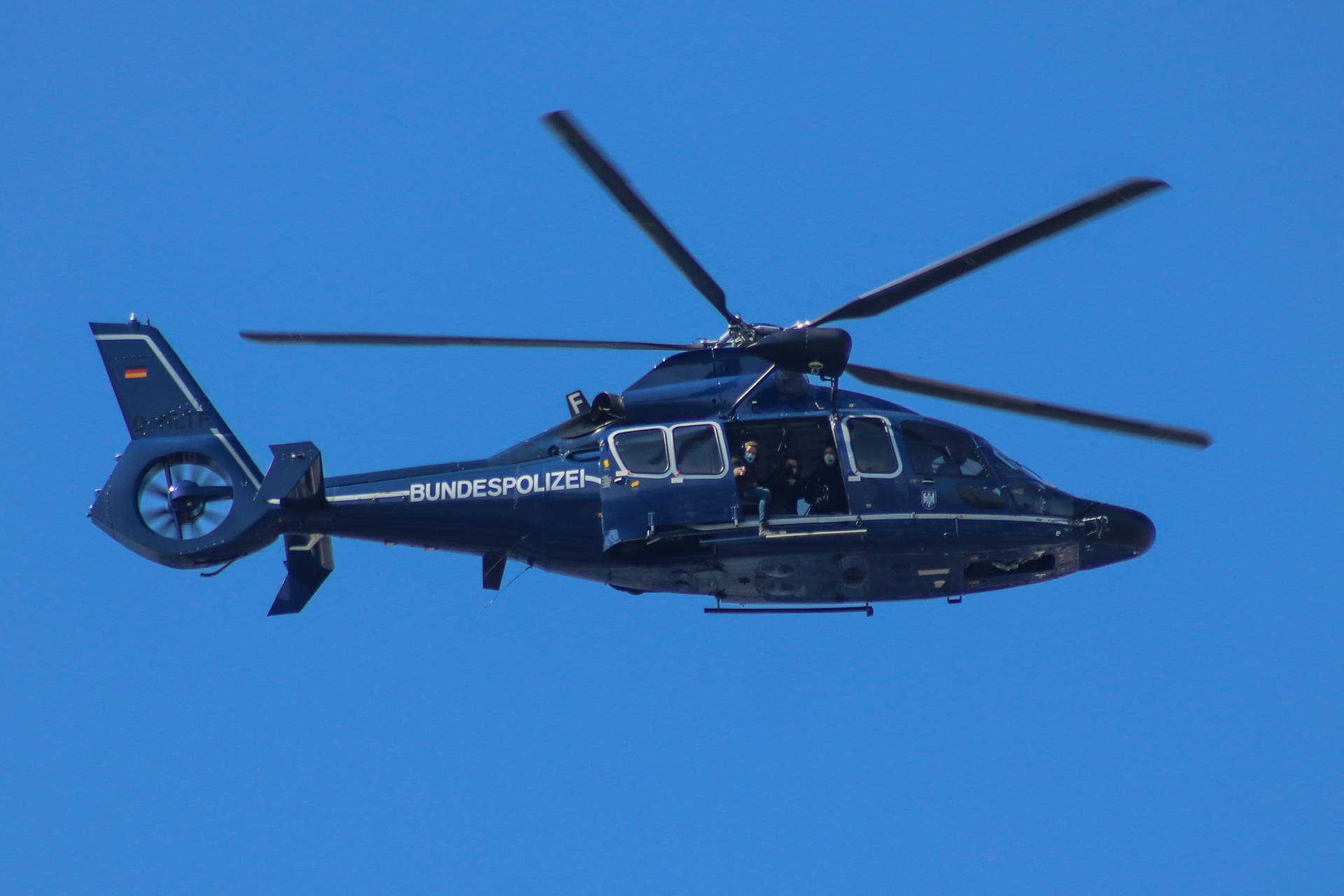 Blue Helicopter Flying Background