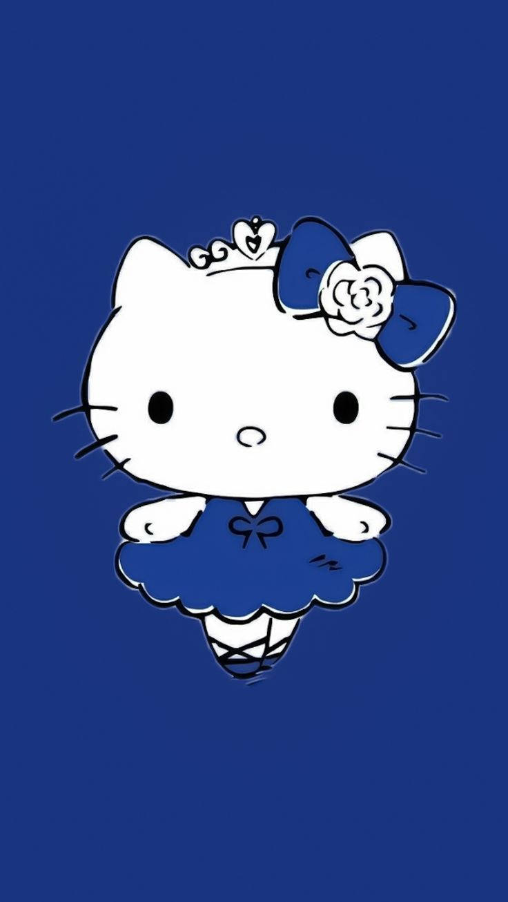 Blue Hello Kitty Aesthetic Background