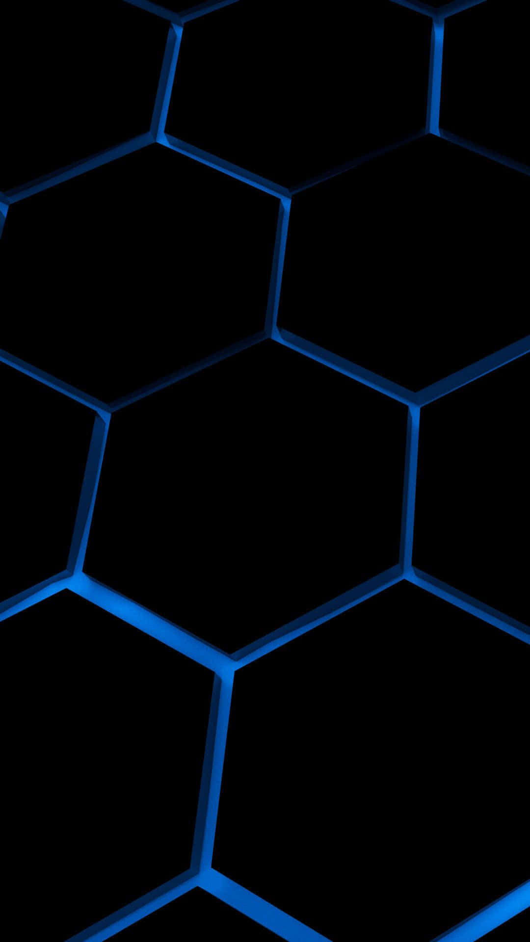Blue Hexagons On A Black Background Background