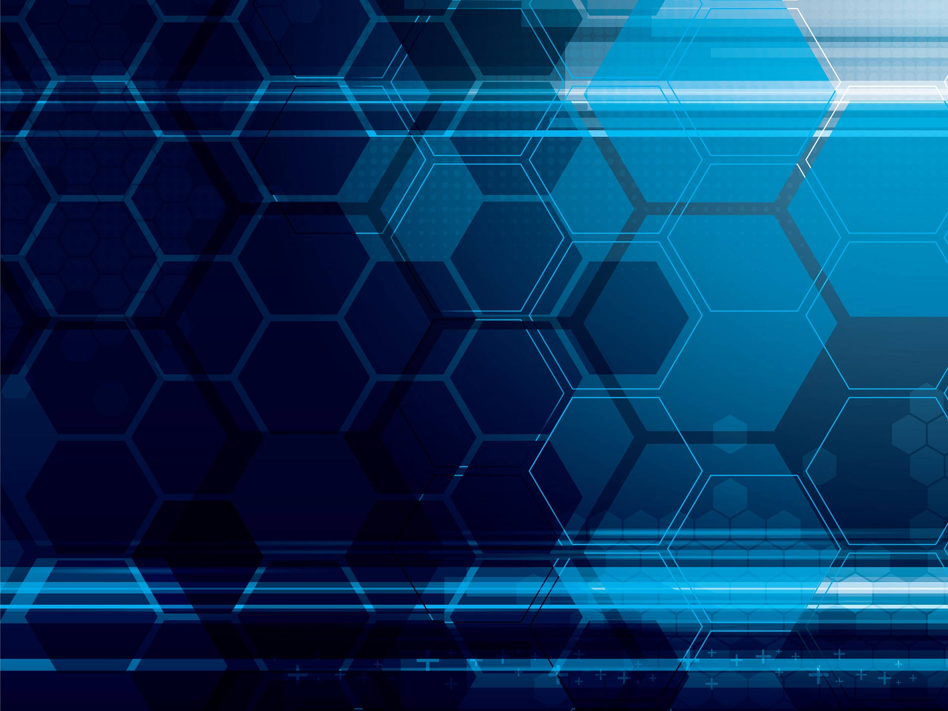Blue Hexagons With Lines Background