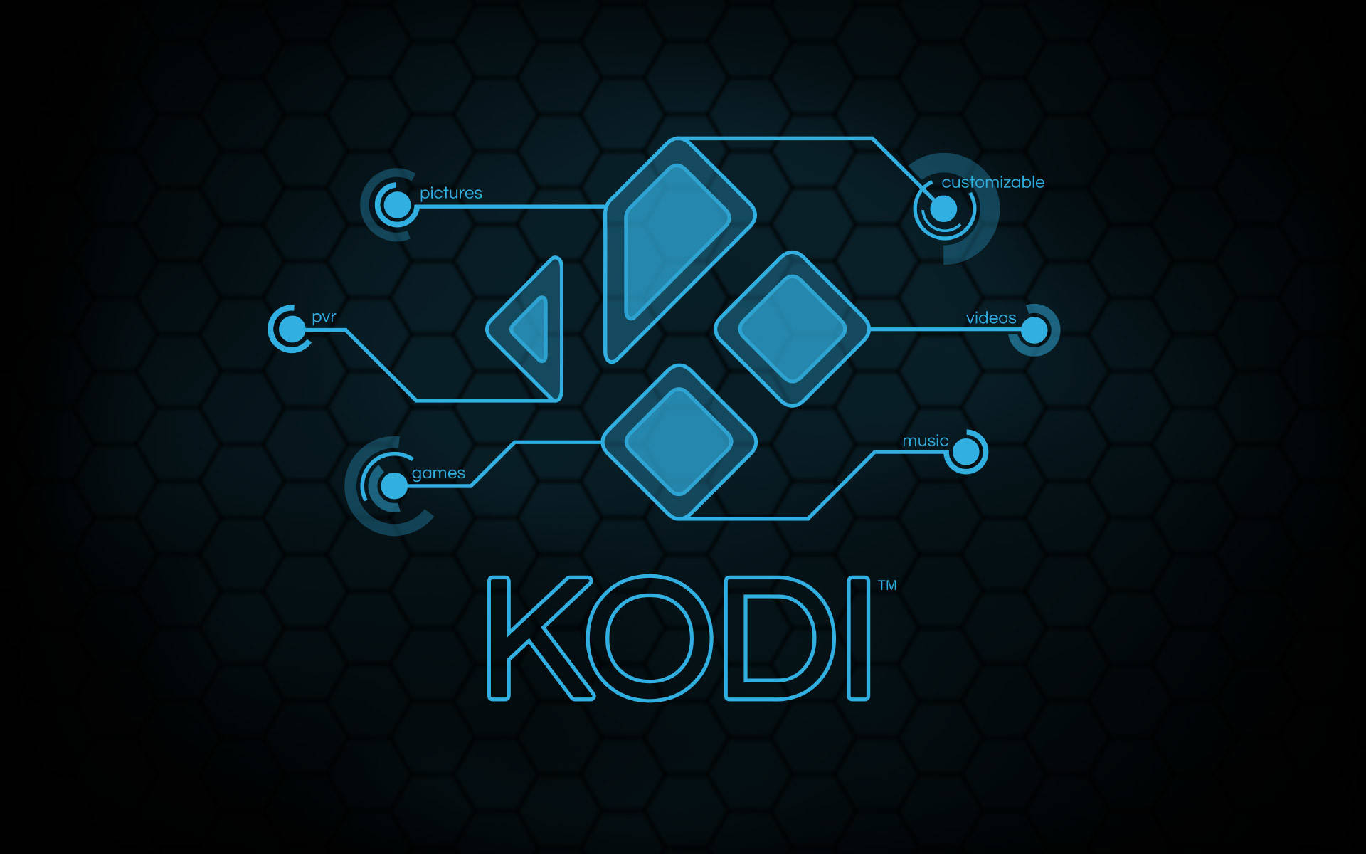 Blue High Tech Kodi Logo Background