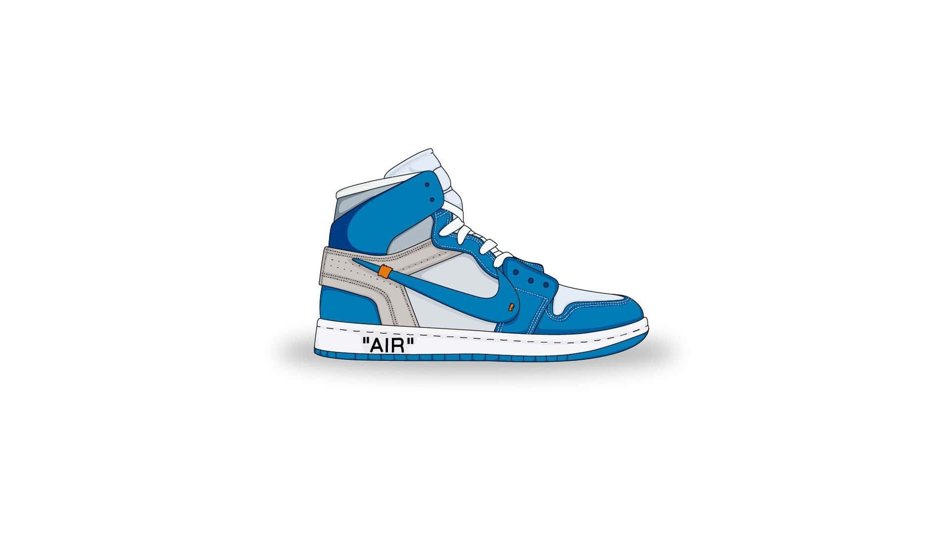 Blue High Top Sneaker Illustration