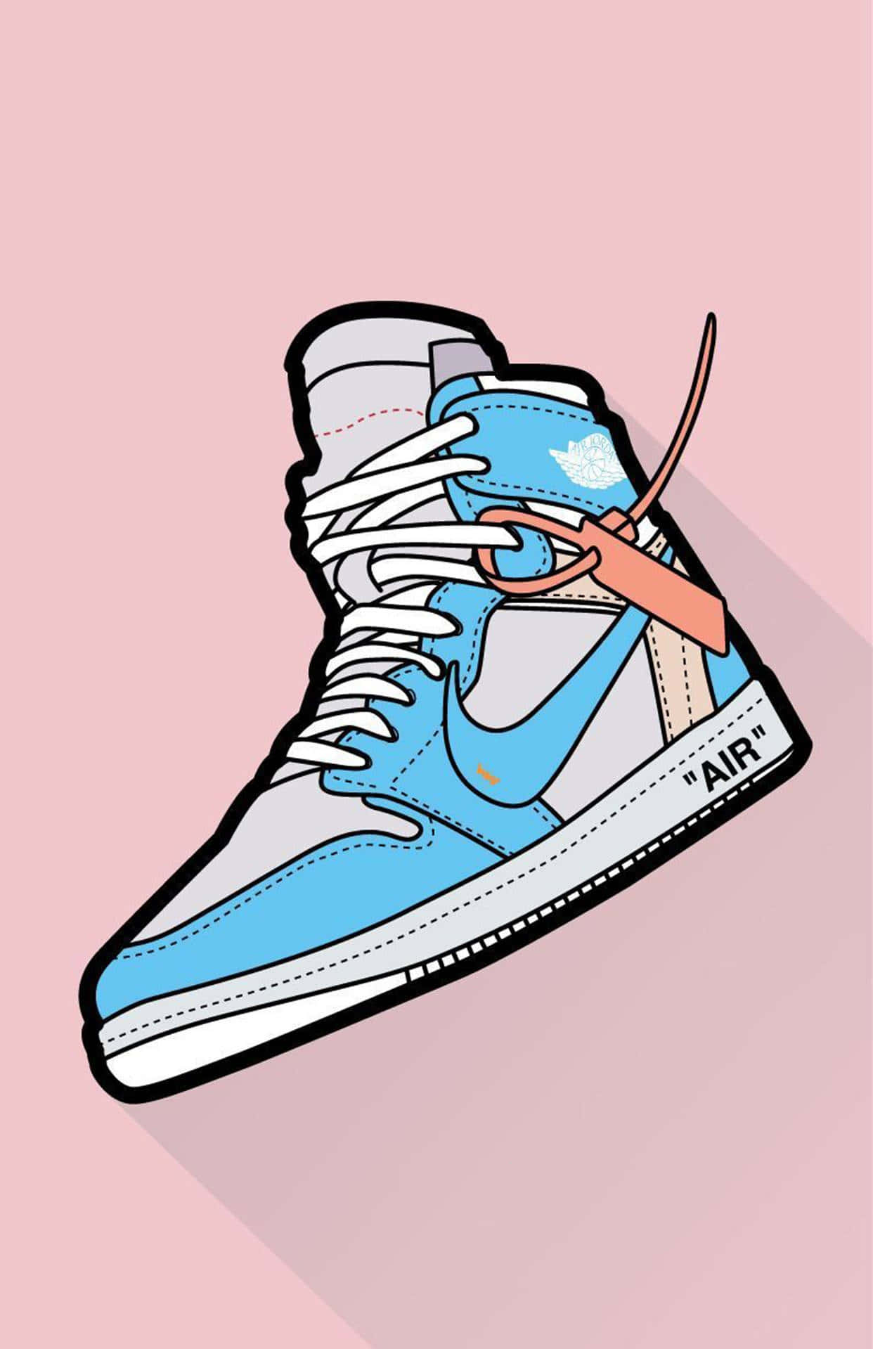 Blue High Top Sneaker Illustration Background