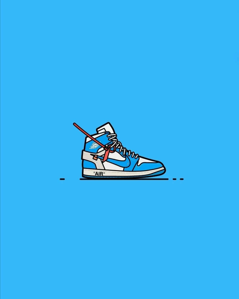 Blue High Top Sneaker Illustration Background