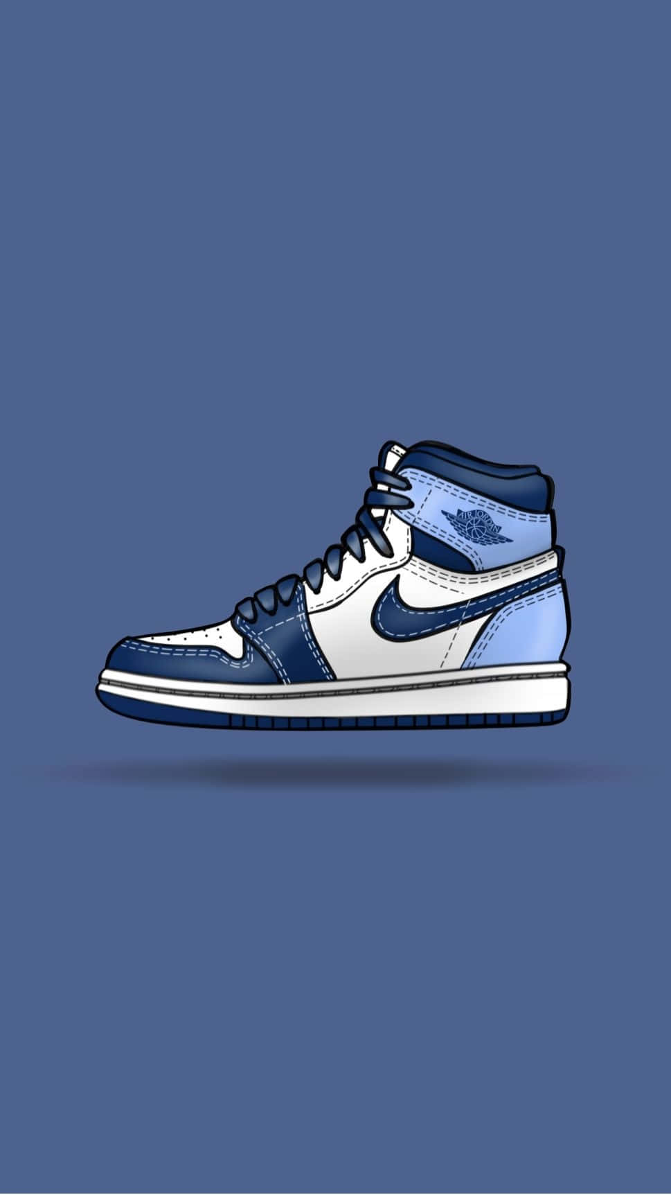 Blue High Top Sneaker Illustration Background