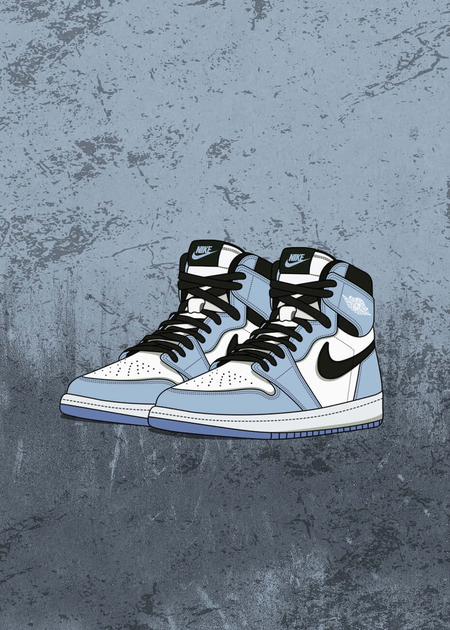 Blue High Top Sneakers Illustration Background